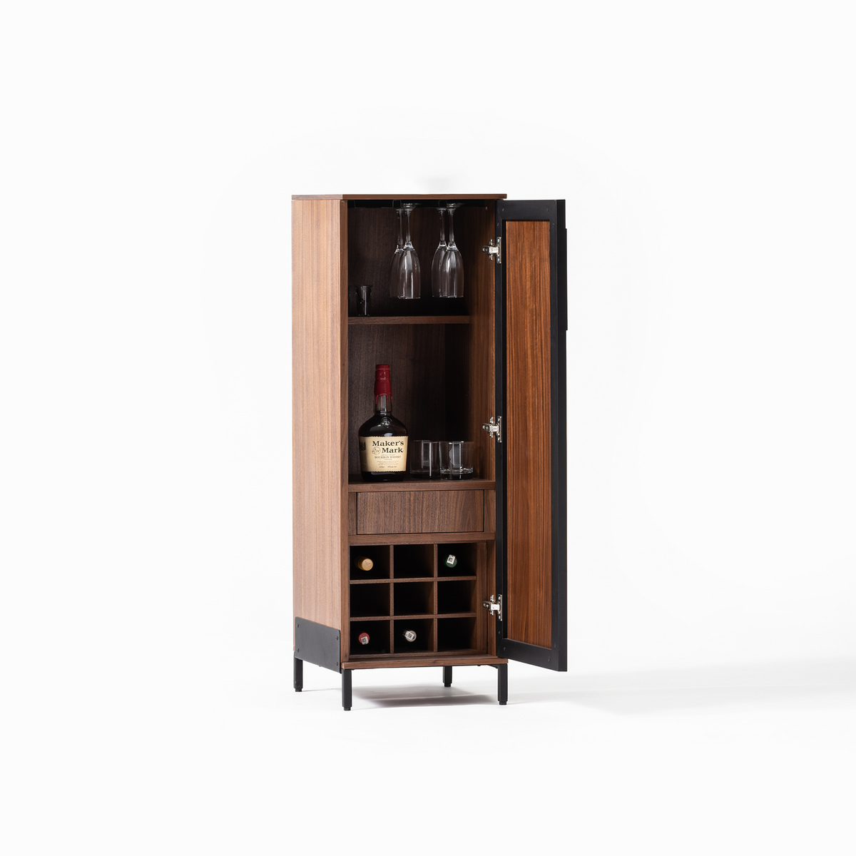 Oslo Mini Home Bar Cabinet in Walnut