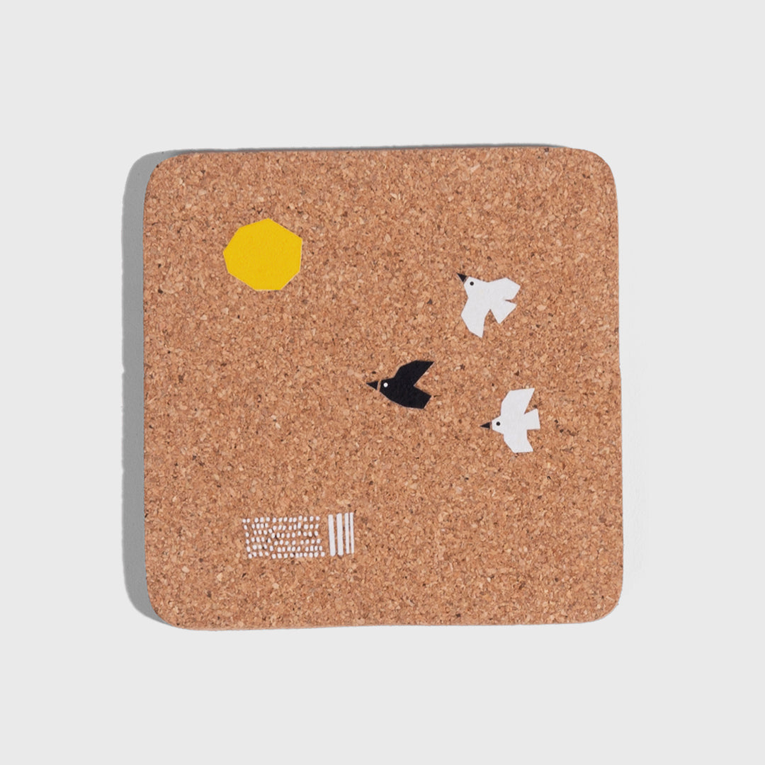 Birds-In-Flight Cork Coasters (Set of 4)